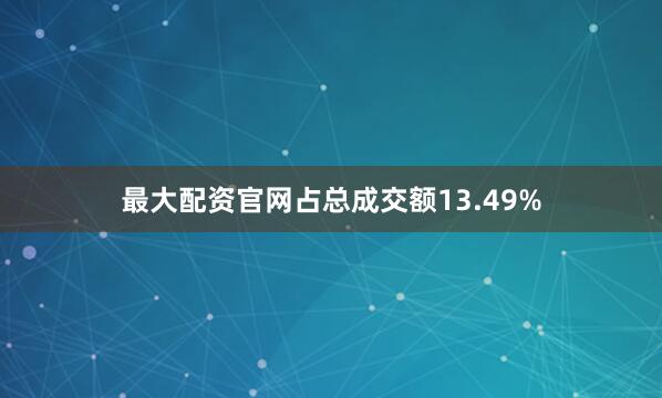 最大配资官网占总成交额13.49%