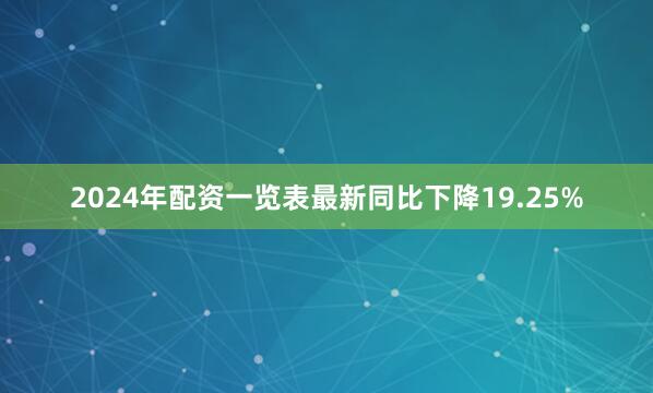 2024年配资一览表最新同比下降19.25%