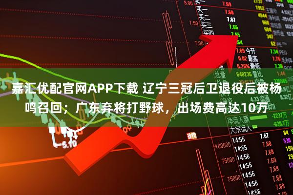 嘉汇优配官网APP下载 辽宁三冠后卫退役后被杨鸣召回；广东弃将打野球，出场费高达10万