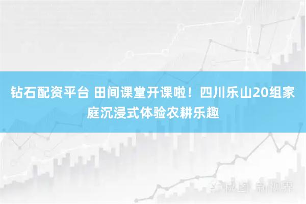钻石配资平台 田间课堂开课啦！四川乐山20组家庭沉浸式体验农耕乐趣
